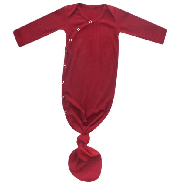 Cranberry Newborn Knotted Gown