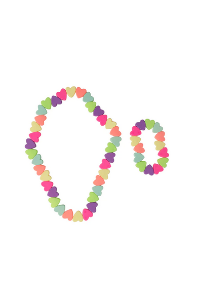 Sweet Tart Heart Necklace & Bracelet Set