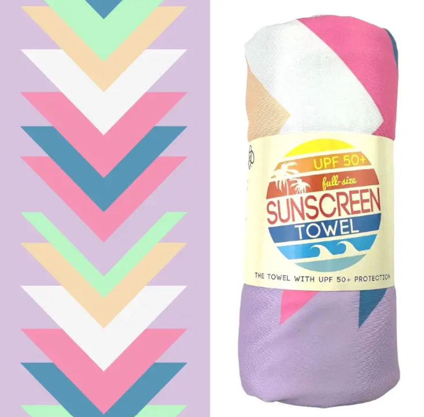 Full Size Upf 50+ Sunscreen Towel (Abstract Arrows) - Elegant Mommy