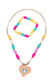 Rainbow Love Necklace Bracelet Set
