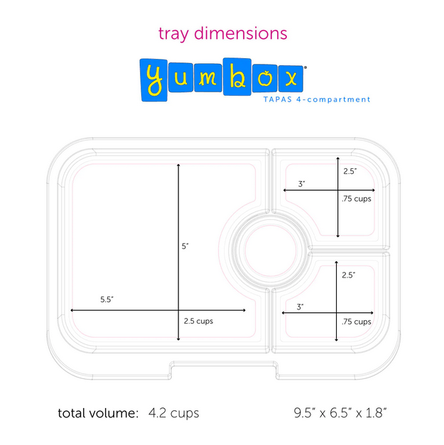 Yumbox - Bento Lunch Box -Tapas True Blue Shark - Elegant Mommy