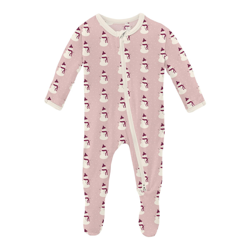 * Baby Rose Tiny Snowman Footie Pajama