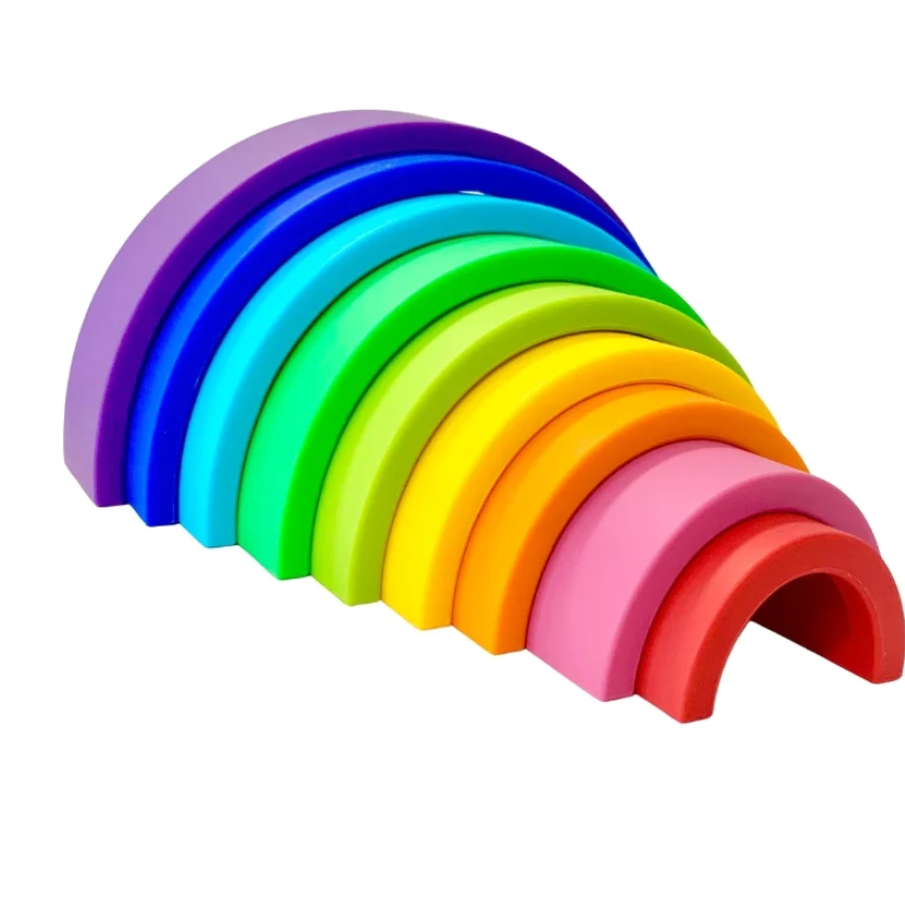Silicone Rainbow Stacker 9pc - Primary Color
