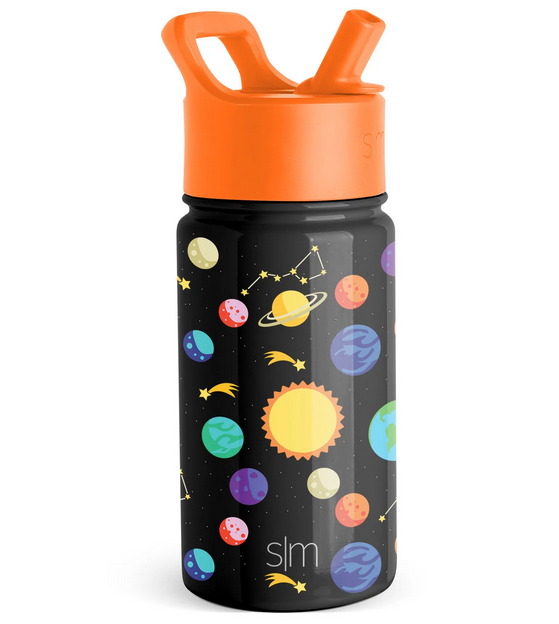 Simple Modern Kids Water Bottle with Straw Lid | Insulated Stainless Steel Reusable Tumbler for Toddlers, Boys | Summit Collection | 14oz, Solar