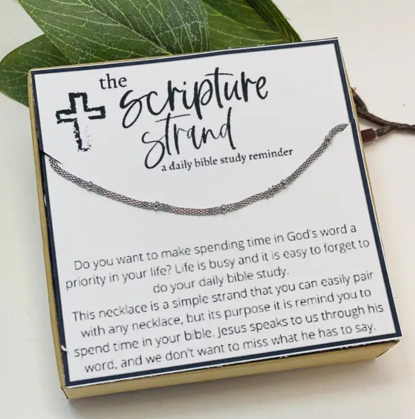 The Scripture Strand Necklace - Silver - Elegant Mommy