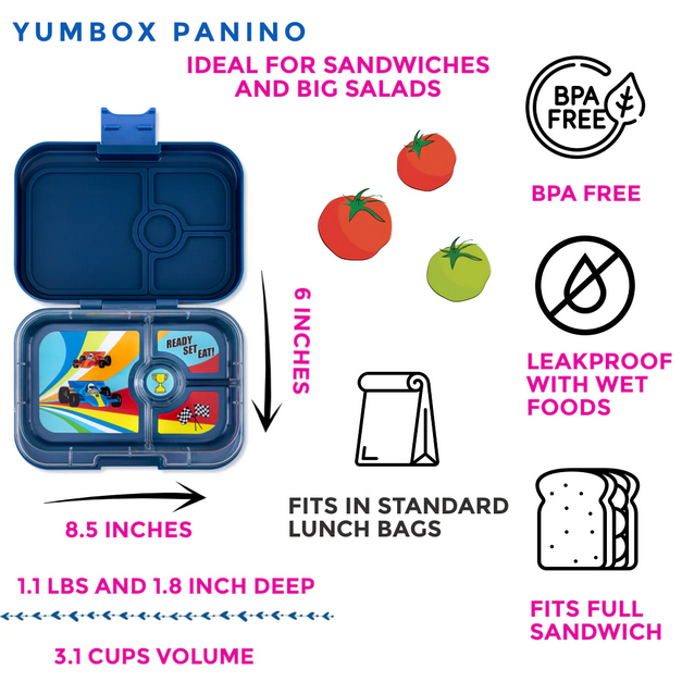 Leakproof Sandwich Friendly Bento Box - Monte Carlo Blue
