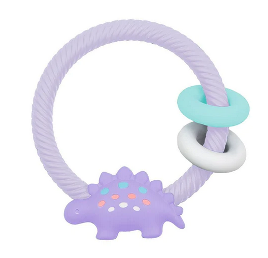 Ritzy Rattle  Silicone Teether Rattles  Lilac Dino - Elegant Mommy