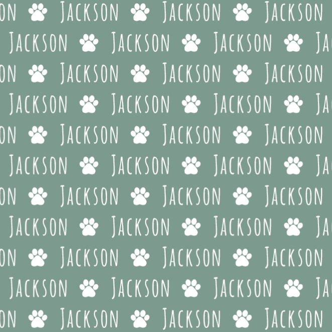 Sugar + Maple Plush Minky Fleece Personalized Blanket | Paw Icon Repeating Name