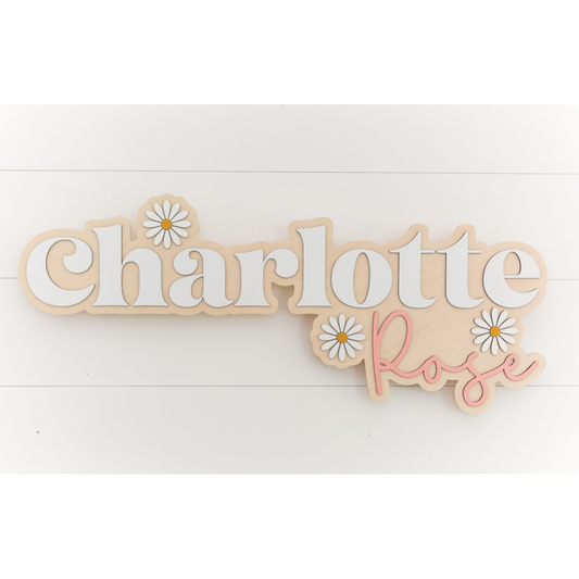 Sugar + Maple Bubble Daisy Wood Sign