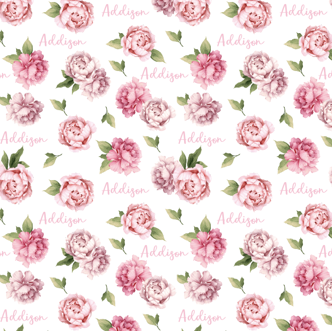 Sugar + Maple Personalized Bib | Peonies
