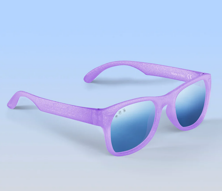 Roshambo Lavender Glitter Frame / Chrome Polarized Lens-Junior (Ages 5+) - Sunglasses