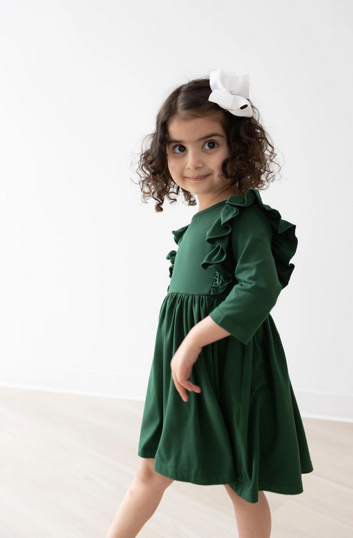 Spruce Ruffle Twirl Dress