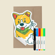 Dennis the Dog Reusable Color-in Greeting Card