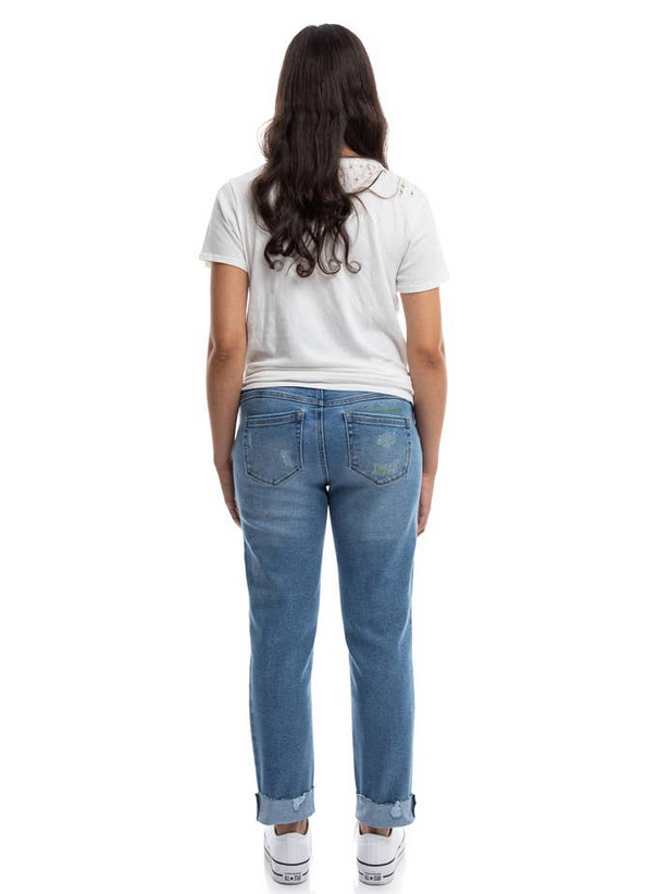 Maternity 27" Cuffed Slim Girlfriend w/ Bellyband in Jaimie