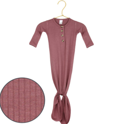 Marjorie Ribbed Knotted Gown NB-3M