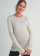 *Camel Maternity Sweater w Sleeve Button