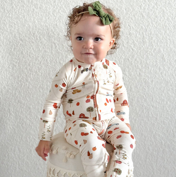 Pumpkin Patch Small Ribbed Zip Romper