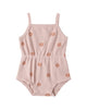 WAFFLE CINCH ROMPER PINK DAISY