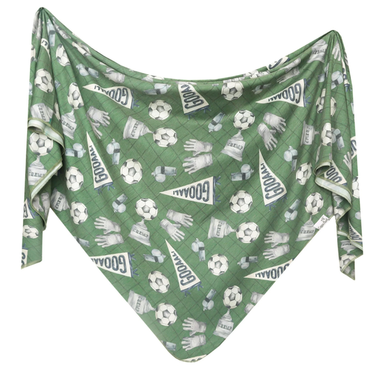 KNIT SWADDLE BLANKET - KICK OFF
