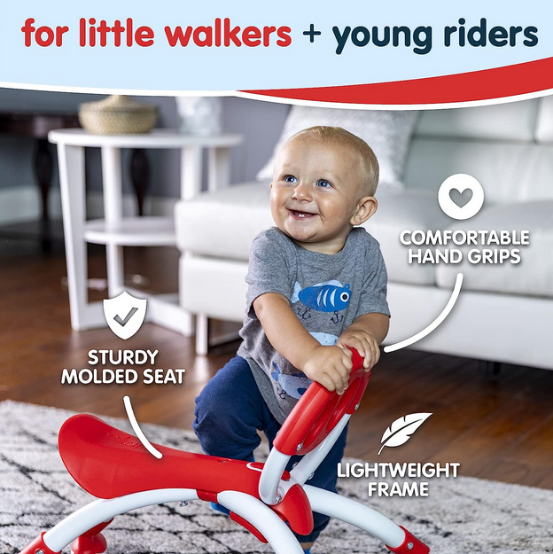 Ybike Pewi Walker/Ride-On - Red - Elegant Mommy
