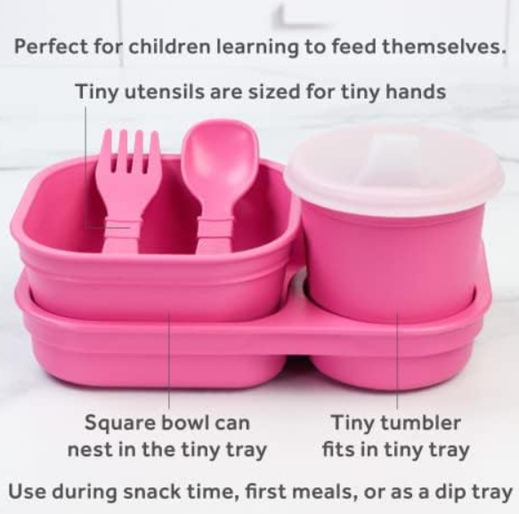 Tiny Dining 1st Meals Set - Bright Pink