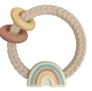 Ritzy Rattle™ Silicone Teether Rattles  Neutral Rainbow - Elegant Mommy
