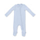 Solid Sheer Blue Rib - 2 Way Zipper Footie