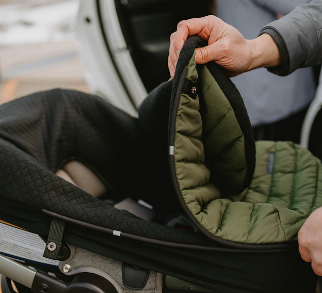 Infant Car Seat Footmuff - Dark Green - Elegant Mommy