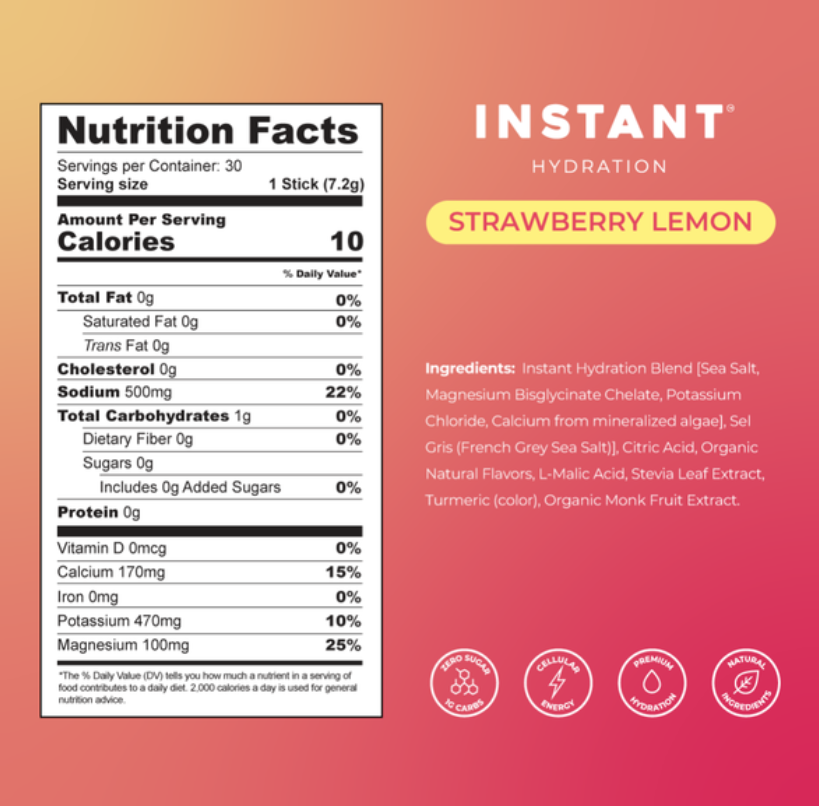 Premium Electrolyte Drink Mix- Strawberry Lemon