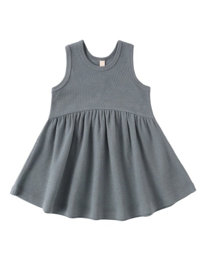 RIBBED TANK DRESS OCEAN