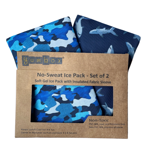 *Gel Ice Packs in Fabric Sleeves 2-Pack - Sharks & Camouflage