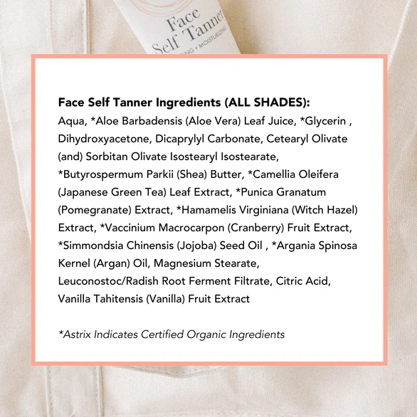 Self Tanner Face Lotion Medium to Dark