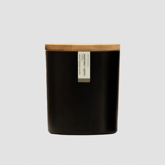 BEESWAX CANDLE | 8.75 OZ- Peppermint + Cypress