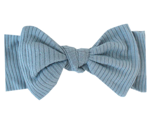 Atlantic Rib Knit Headband Bow - Elegant Mommy