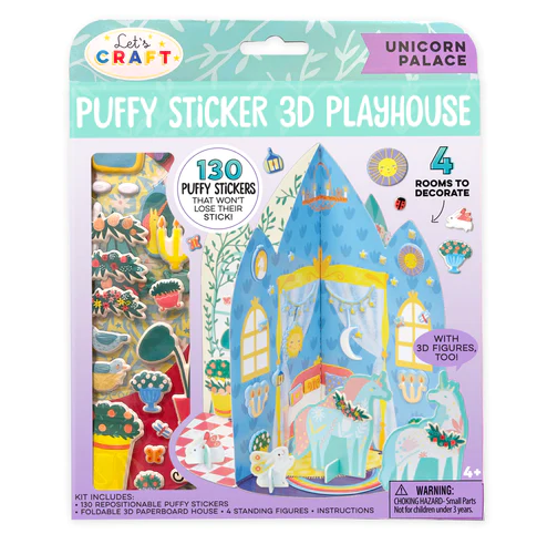 Puffy Sticker 3D Playhouse -  Unicorn Palace