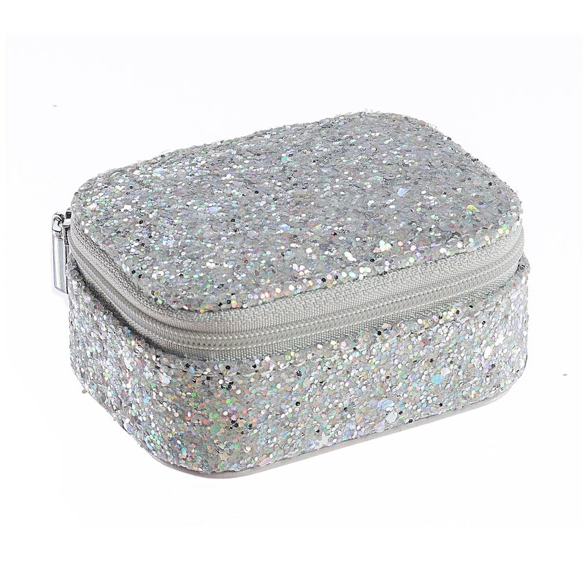 Confetti Glitter Silver Mini Jewellery Box