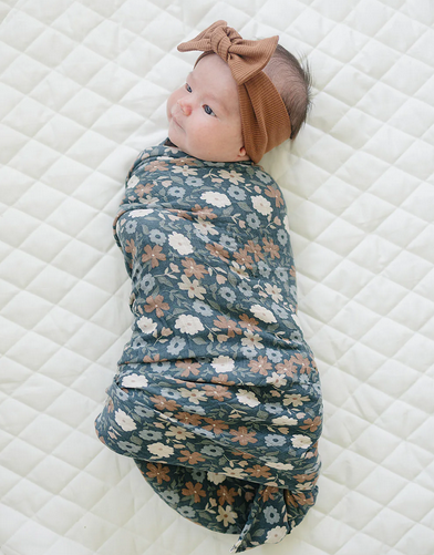 Midnight Floral Muslin Swaddle Blanket