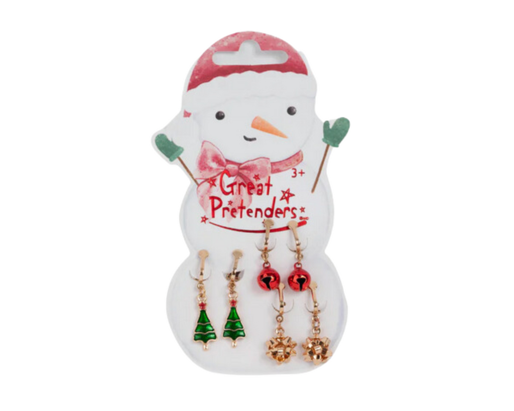 Snowman Clip-On Earrings, 3 pairs