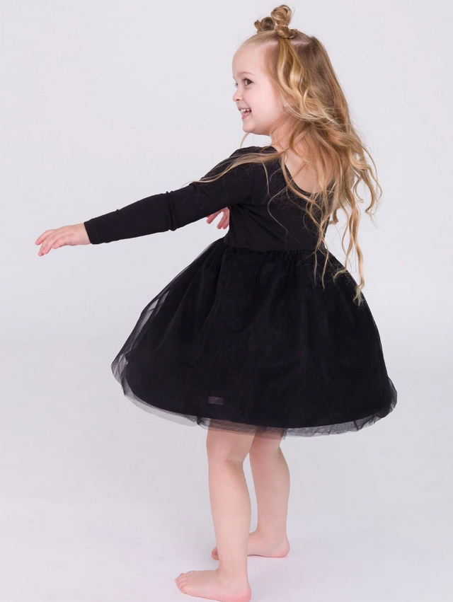 Long Sleeve Tulle Twirl Dress