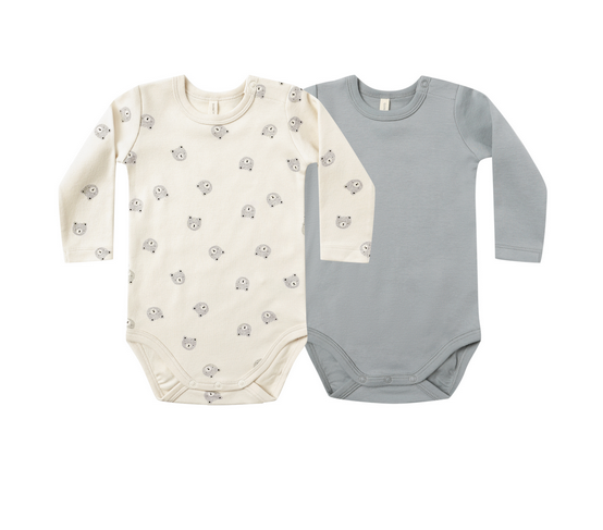 JERSEY BODYSUIT, 2 PACK || BEARS, STEEL BLUE