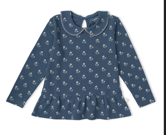 Organic Set- Indigo Blossom Top + Navy Bottom