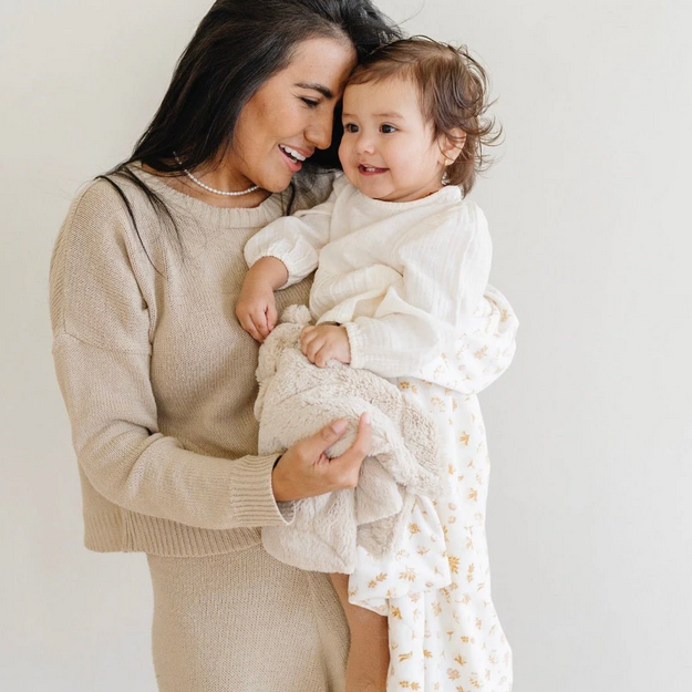 Floral Minky Stretch Receiving Blanket