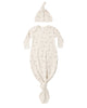 KNOTTED BABY GOWN + HAT SET FALL DITSY NATURAL