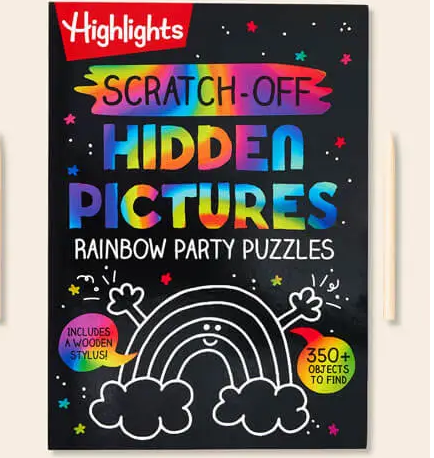 Scratch-Off Hidden Pictures Rainbow Party Puzzles