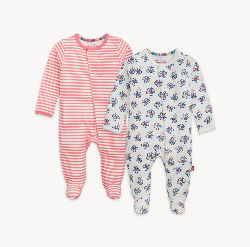 CLOUDSTRETCH FOOTIE 2 PACK BUTTERFLY MULTI