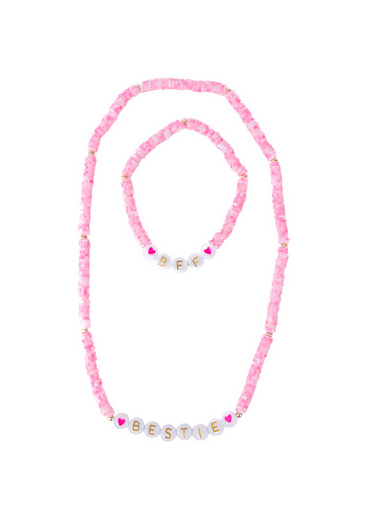 Bestie Necklace & Bracelet Set, 2pc