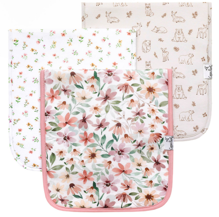 Copper Pearl Natalie Burp Cloth Set