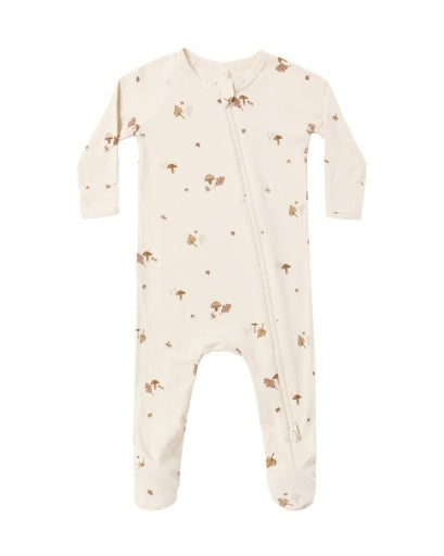 BAMBOO ZIP FOOTIE WOODLAND