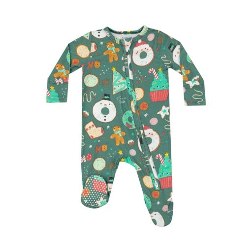 Christmas Treats 2 Way Zipper Footie  Pajamas -NB