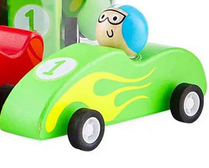 Pull-Back Wood Race Car-Green